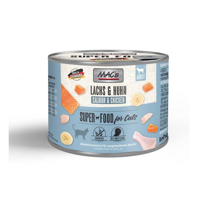 MAC's Cat Fleischmenü Lachs und Hühnchen 12x200g von MAC's Cat