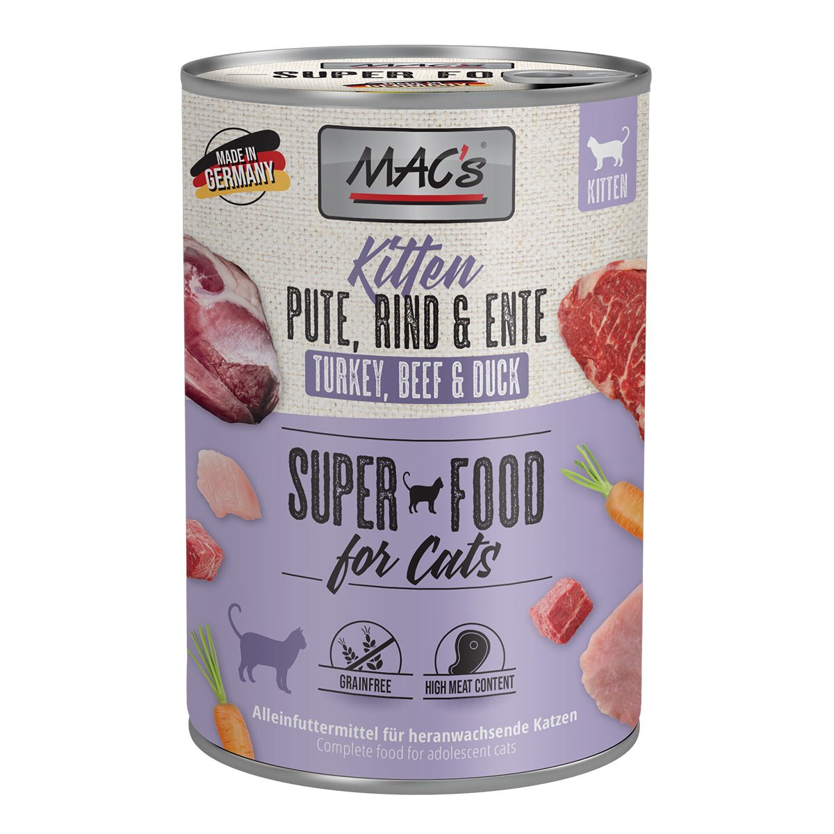 MAC's Cat Kitten Pute, Rind & Ente 6x400g von MAC's Cat