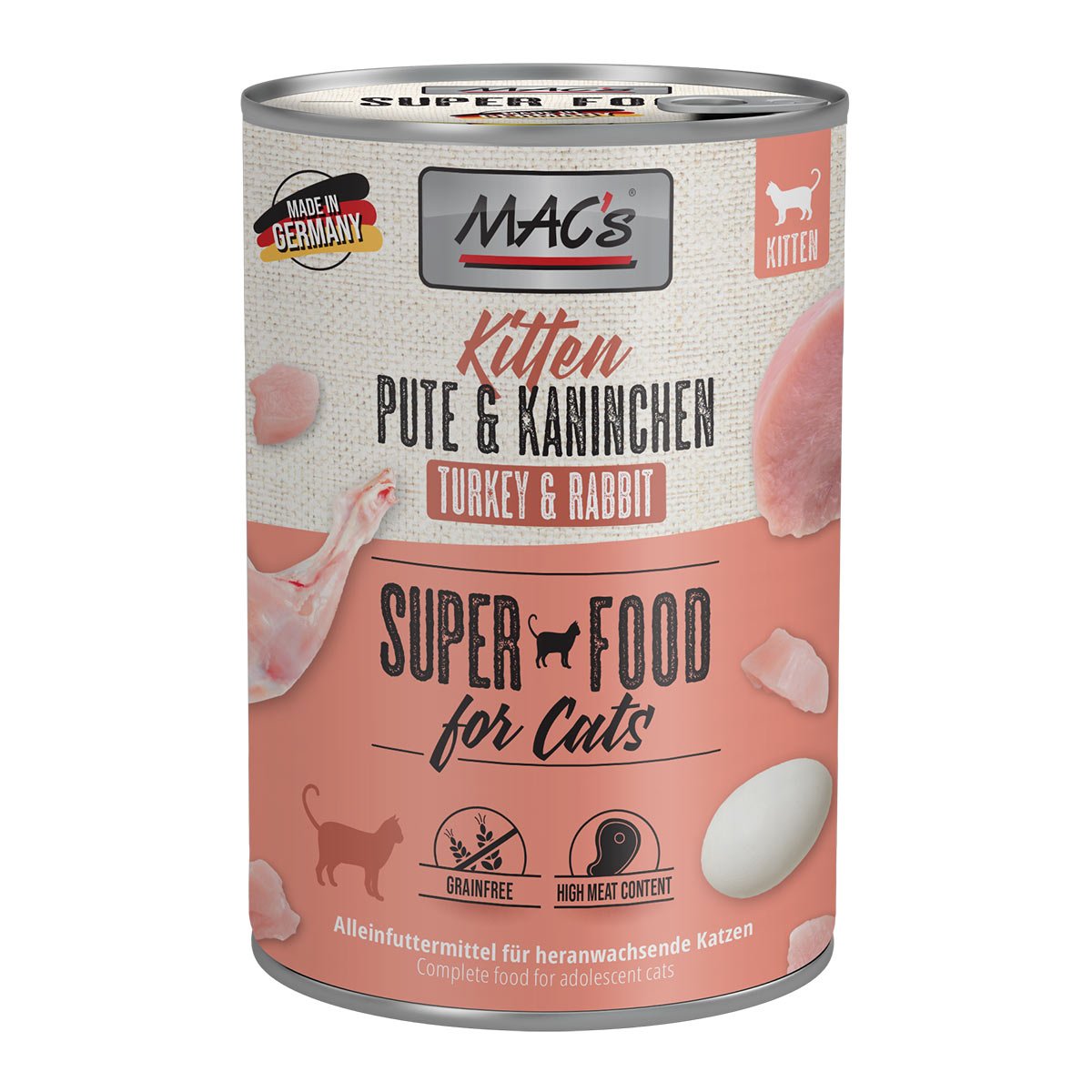 MAC's Cat Kitten Pute & Kaninchen 6x400g MAC's Cat Kitten Pute & Kaninchen 6x400g von MAC's Cat