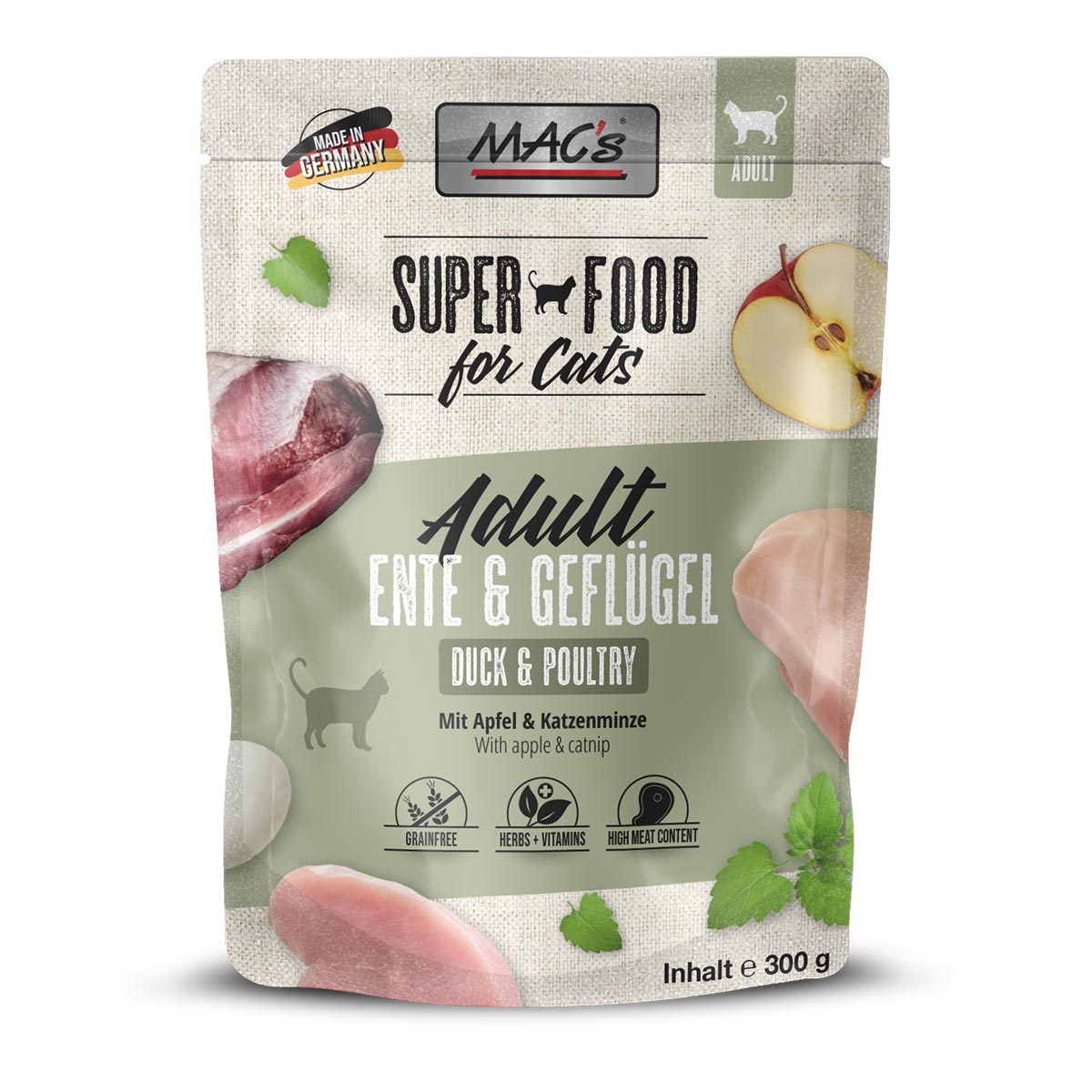 MAC's Cat Pouch Ente & Geflügel 6x300g MAC's Cat Pouch Ente & Geflügel 6x300g von MAC's Cat