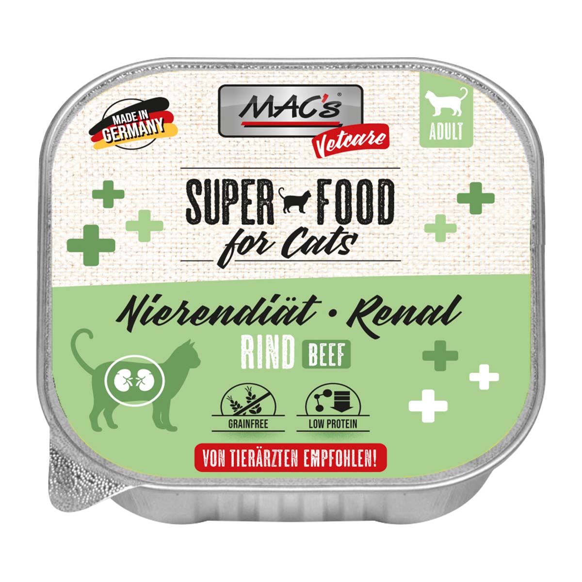 MAC's Cat Vetcare Rind Nierendiät 16x100g MAC's Cat Vetcare Rind Nierendiät 16x100g von MAC's Vetcare