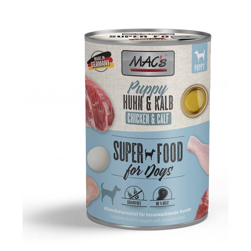 MAC's Dog Puppy Huhn und Kalb 6x400g von MAC's Dog