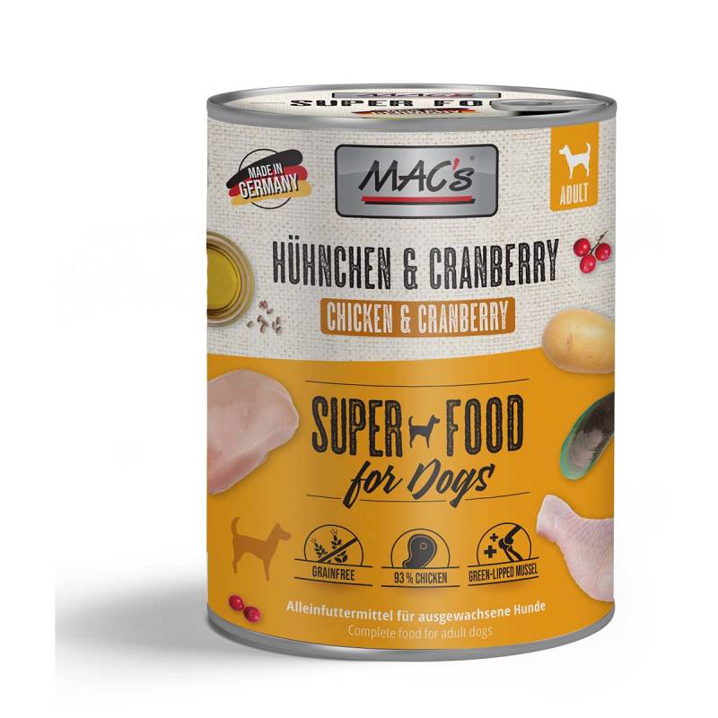 MAC's Dog Hühnchen und Cranberry 24x800g von MAC's Dog