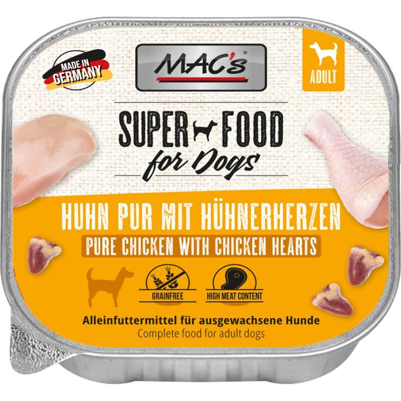MAC's Dog Huhn pur mit Hühnerherzen 10x150g von MAC's Dog