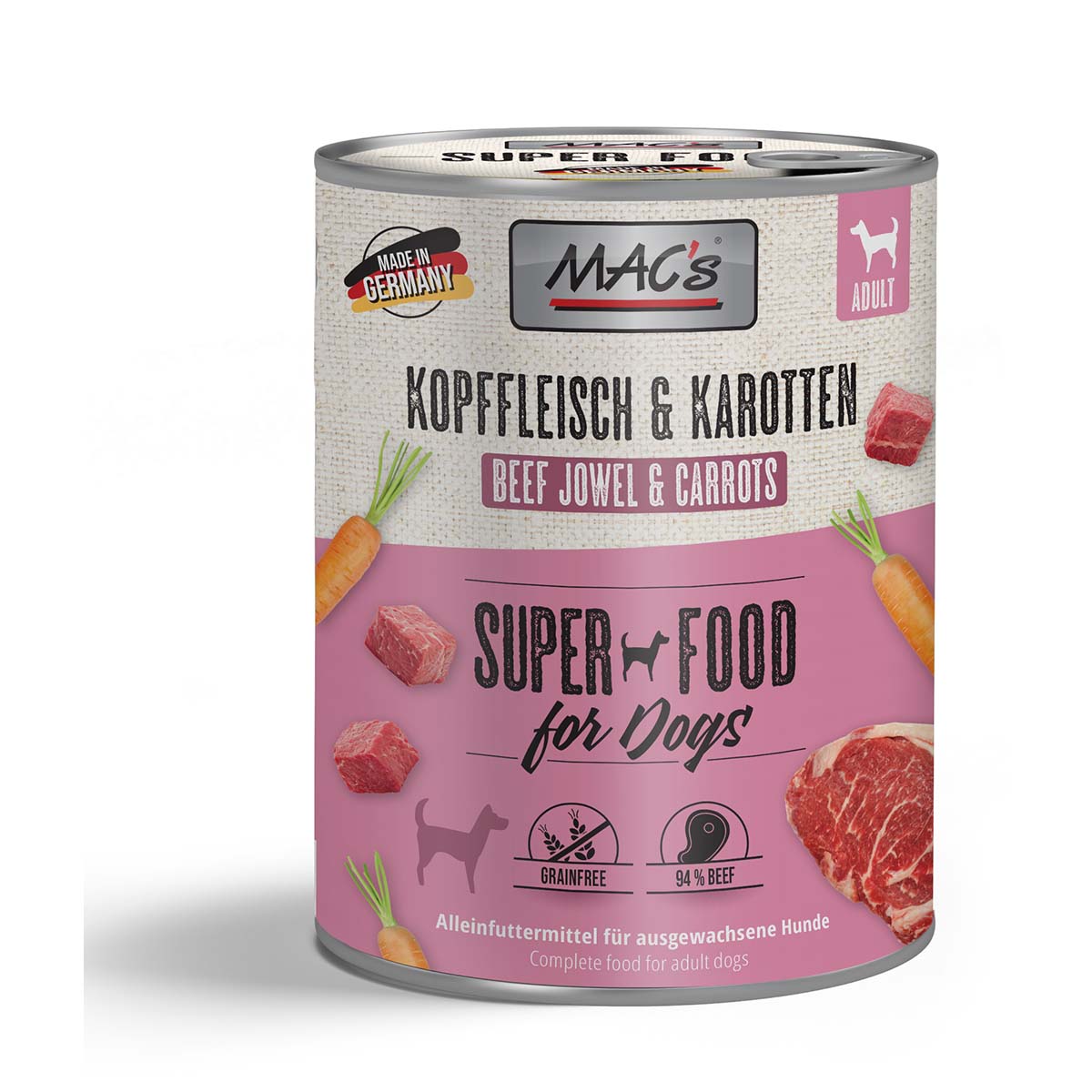 MAC's Dog Kopffleisch und Karotten 12x800g von MAC's Dog