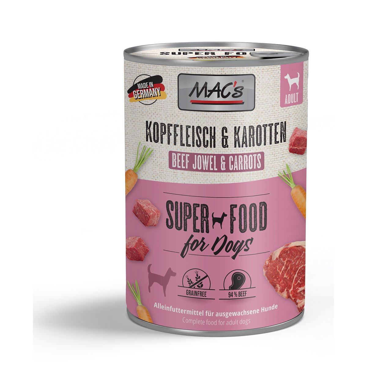 MAC's Dog Kopffleisch und Karotten 6x400g MAC's Dog Kopffleisch und Karotten 6x400g von MAC's Dog