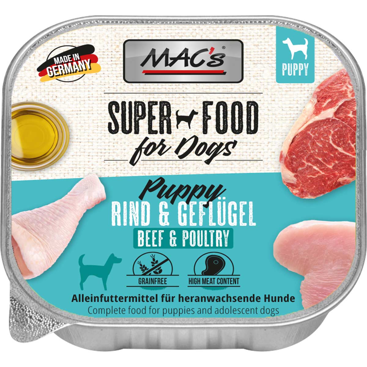 MAC's Dog Puppy Rind & Geflügel 10x150g von MAC's Dog