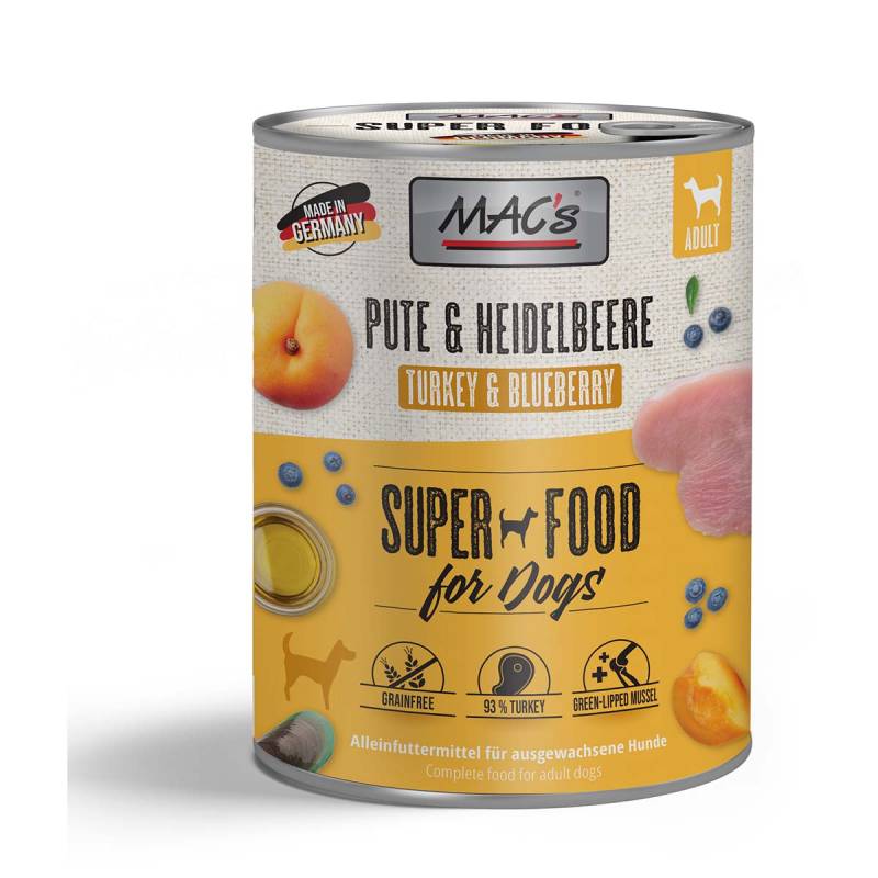 MAC's Dog Pute und Heidelbeeren 24x800g von MAC's Dog