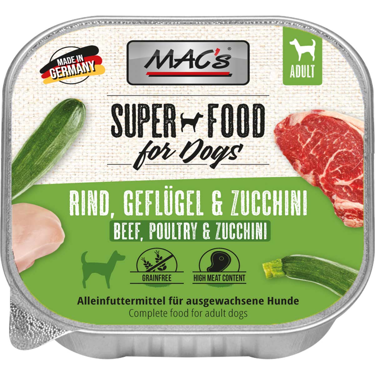 MAC's Dog Rind, Geflügel & Zucchini 10x150g von MAC's Dog