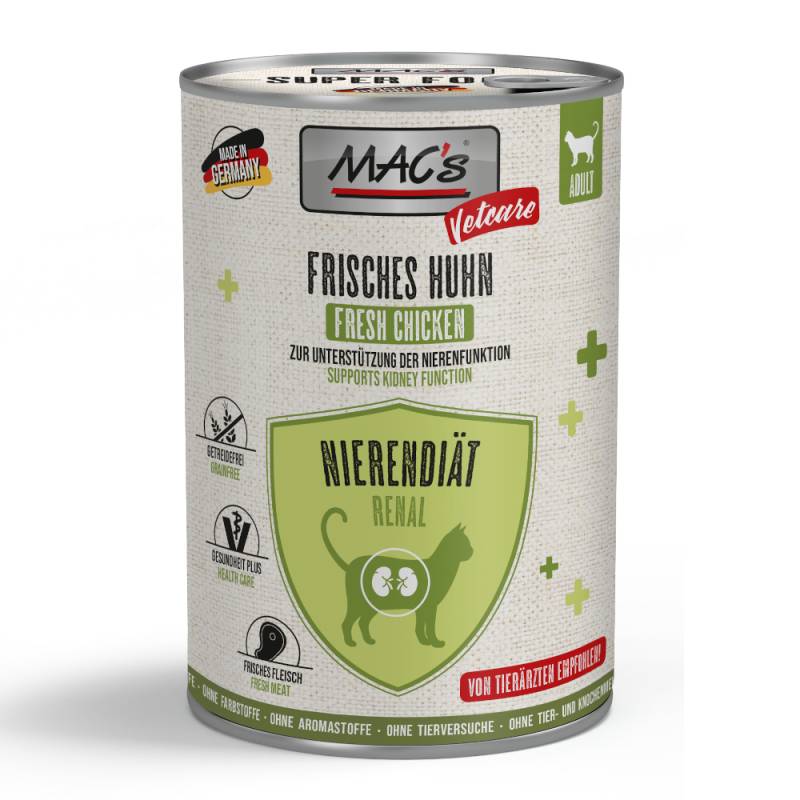 MAC's CAT Vetcare Nierendiät 6 x 400 g - frisches Huhn von MAC's Vetcare