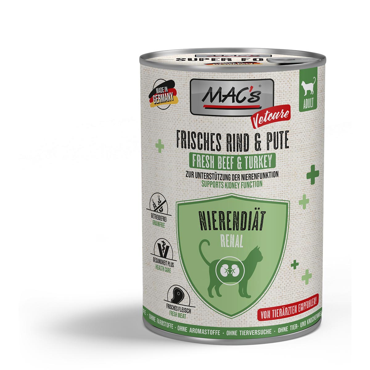 MAC's CAT Vetcare Nierendiät Rind & Pute 6x400 g von MAC's Vetcare