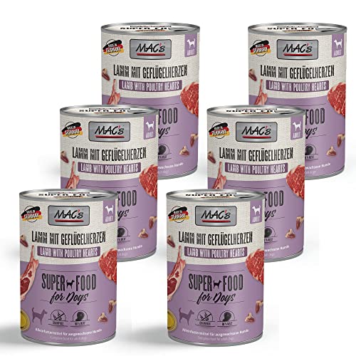Lamm & Geflügelherzen (mit Reis) 6 x 400g von MAC's