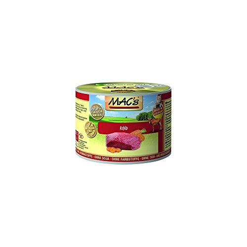 MAC'S Nassfutter CAT RIND getreidefrei für Katzen 70% Fleischanteil 400g Dose von MAC's