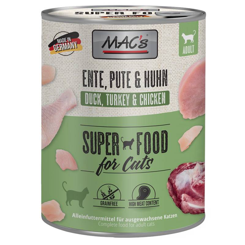 MAC´s Cat Katzenfutter 6 x 800 g - Ente, Pute, Huhn von MAC's