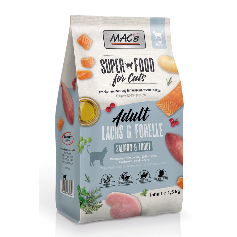 MAC's Cat Adult Lachs & Forelle - 1,5 kg (11,30 € pro 1 kg) von MAC's