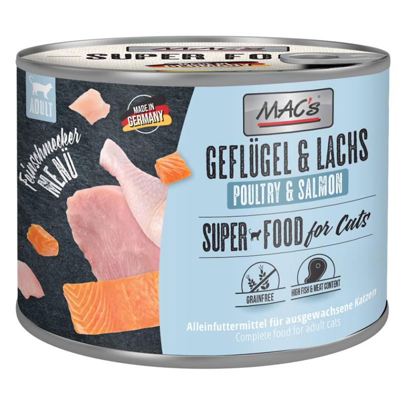 MAC´s Cat Feinschmecker 6 x 200 g - Geflügel & Lachs von MAC's