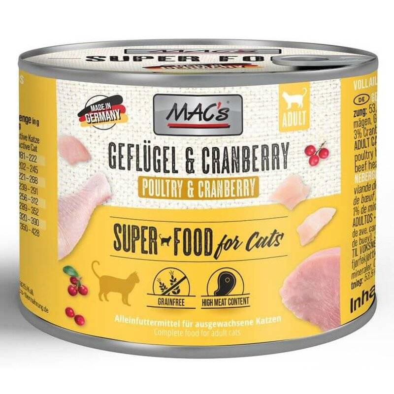 MAC's Cat Gefl�gel, Rind & Cranberry 200 g (7,75 € pro 1 kg) von MAC's