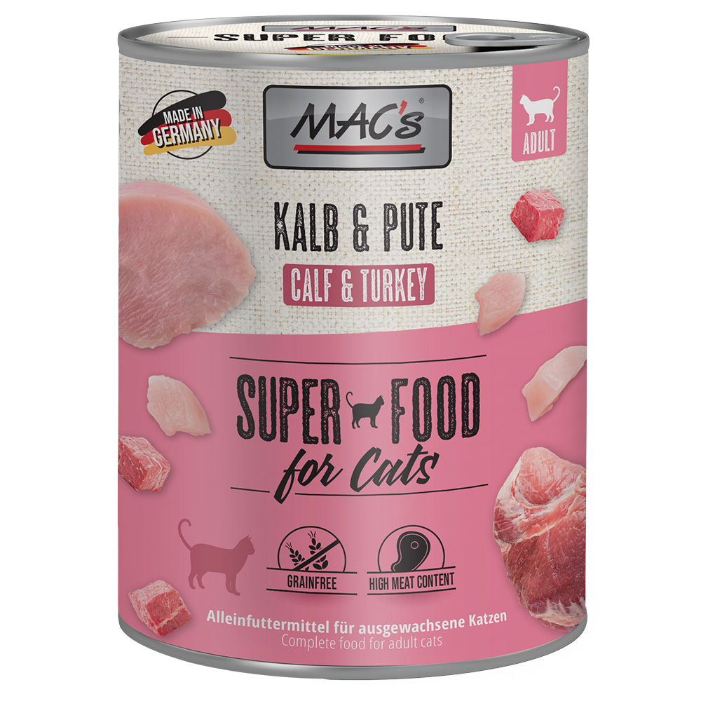 MAC´s Cat Katzenfutter 6 x 800 g - Kalb & Pute von MAC's