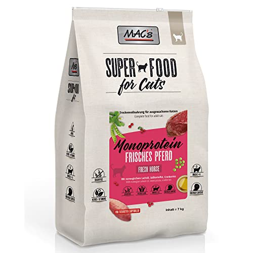 MAC's Cat Katzenfutter Monoprotein Pferd Trockenfutter Superfood 7kg getreidefrei von Mac's