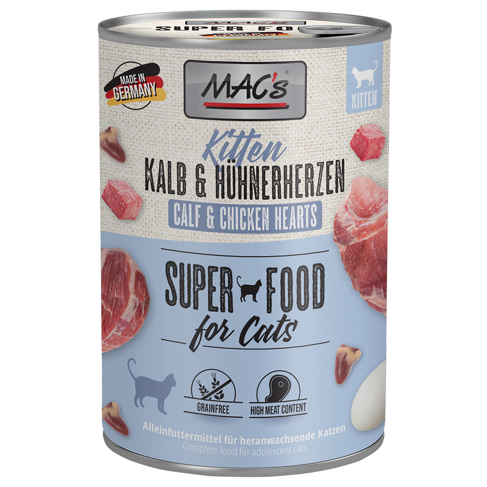 MAC's Cat Kitten 6 x 400 g - Kitten Kalb & Hühnerherzen MAC's Cat Kitten 6 x 400 g - Kitten Kalb & Hühnerherzen von MAC's