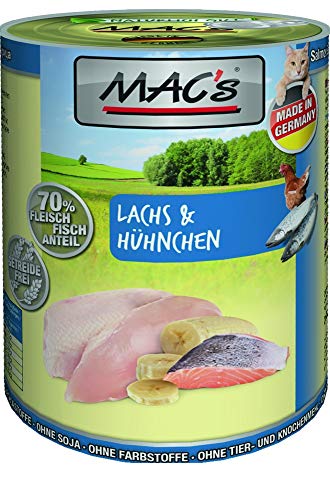 MAC''s Cat Lachs + Hühnchen 400g, Katzenfutter, Feuchtfutter Größe 6 x 400g von MAC's