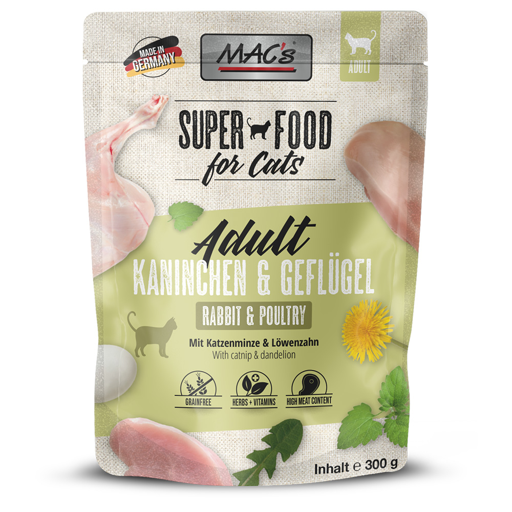 MAC´s Cat Pouch 6 x 300 g - Kaninchen & Geflügel MAC´s Cat Pouch 6 x 300 g - Kaninchen & Geflügel von MAC's