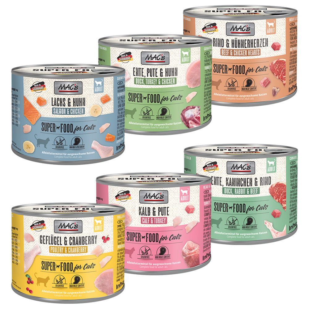MAC´s Cat Probiermix  - 6 x 200 g Mix (6 Sorten) von MAC's