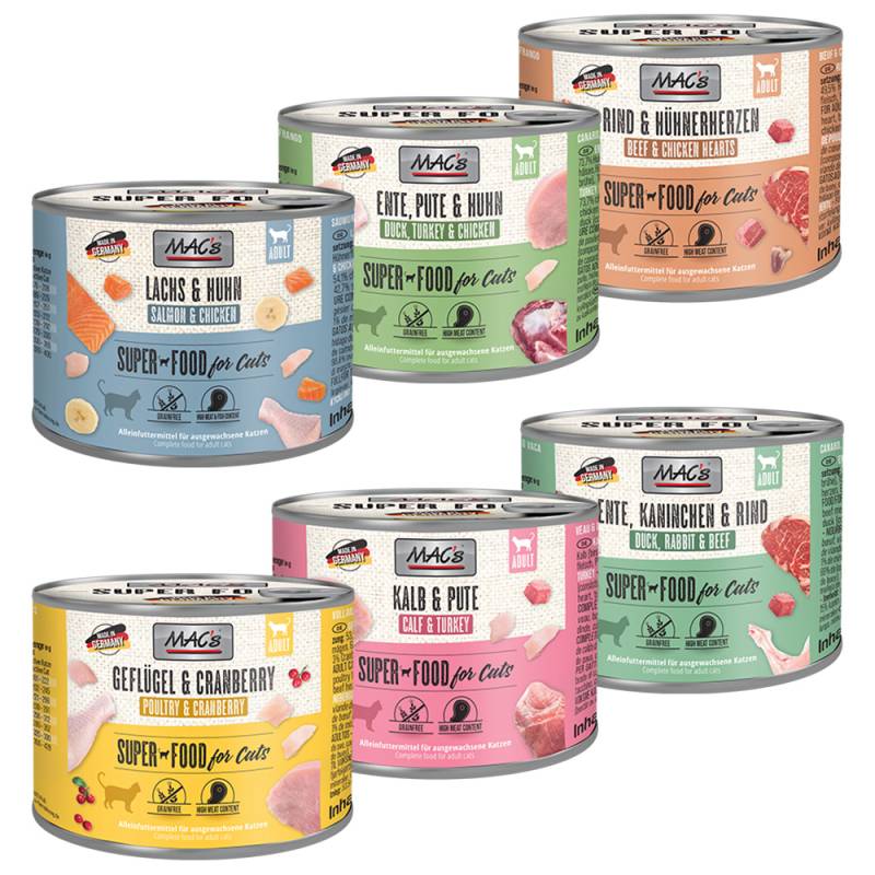 MAC´s Cat Probiermix  - Sparpaket: 24 x 200 g Mix (6 Sorten) von MAC's