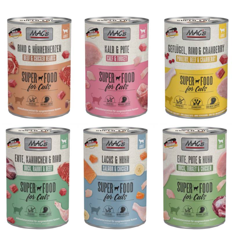 MAC´s Cat Probiermix  - Sparpaket: 24 x 400 g Mix (6 Sorten) von MAC's