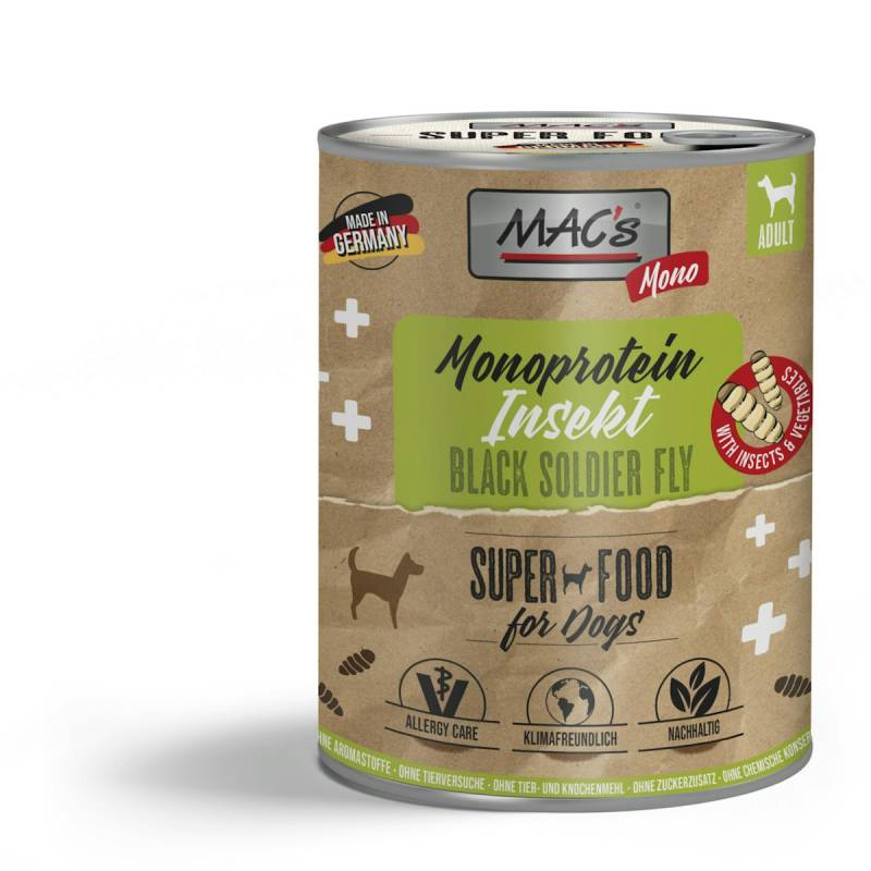 MAC´s DOG Mono Insekten Hundenassfutter von MAC's
