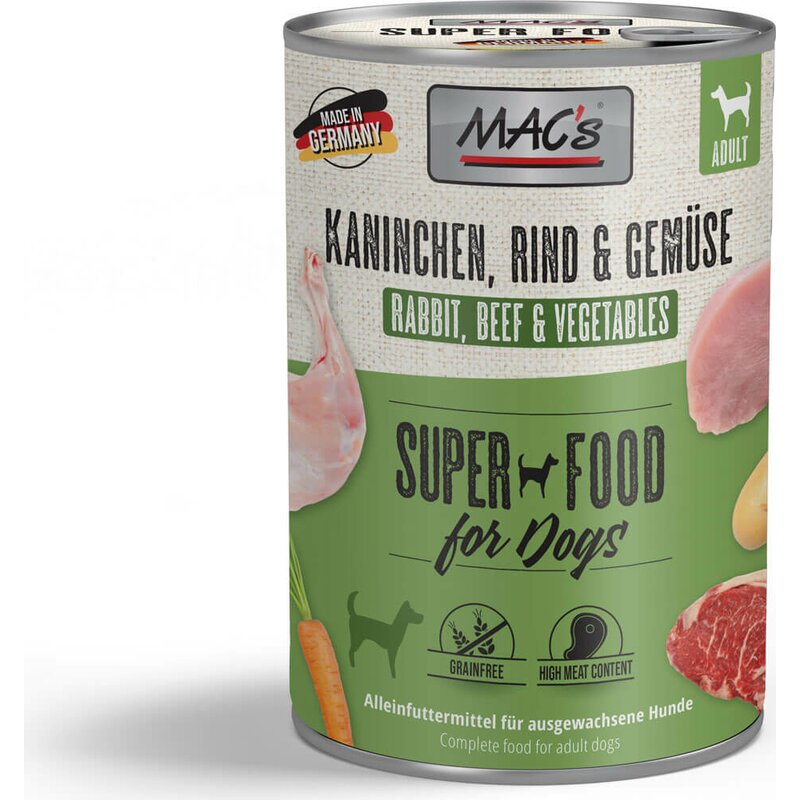 MAC's Dog Kaninchen, Rind & Gem�se - 400 g (4,97 € pro 1 kg) von MAC's
