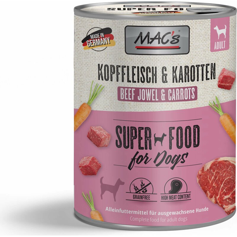 MAC's Dog Kopffleisch & Karotten - 800 g (3,99 € pro 1 kg) von MAC's