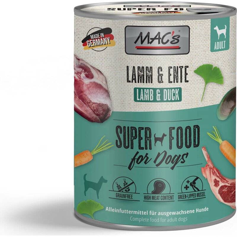 MAC's Dog Lamm & Ente - 800 g (4,49 € pro 1 kg) von MAC's