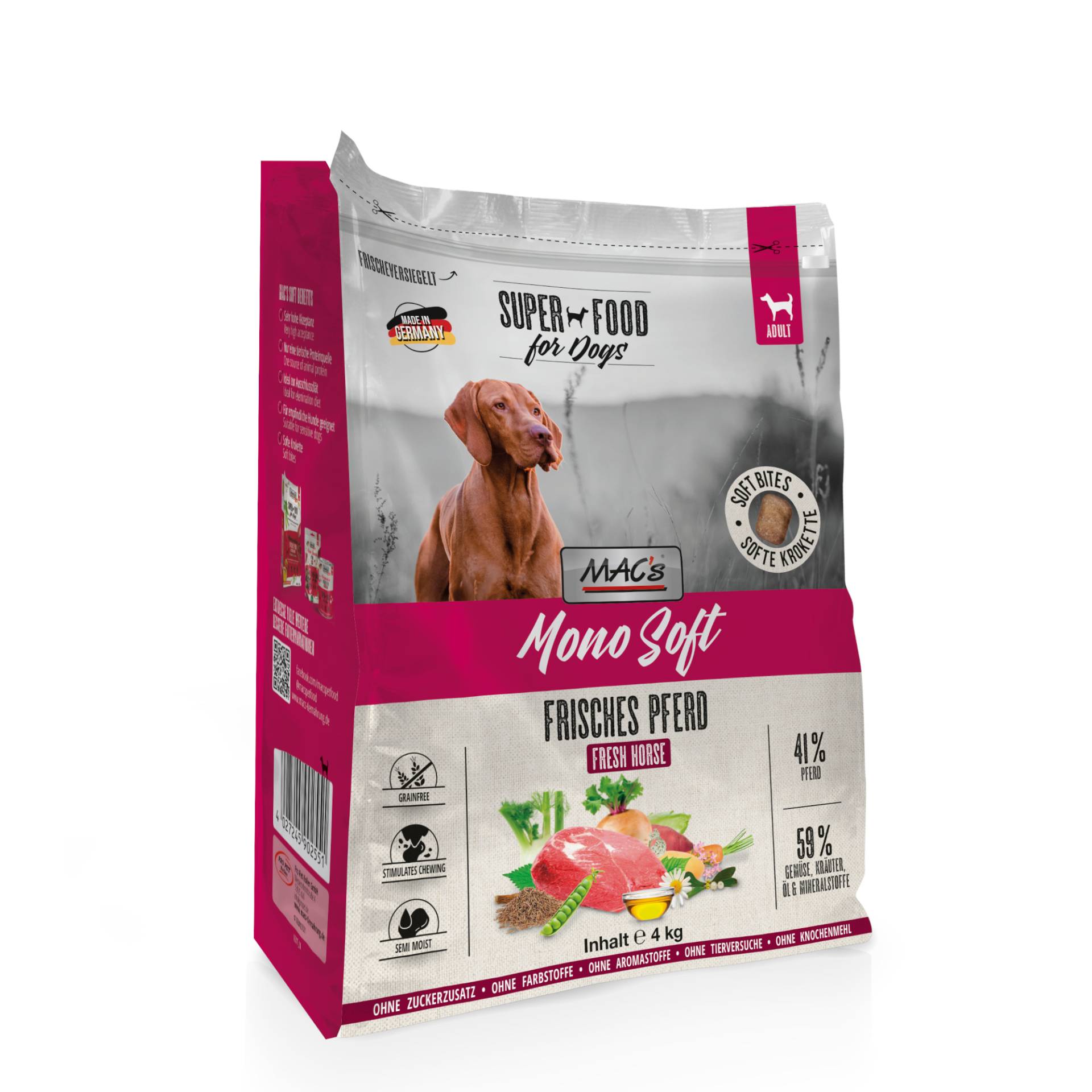 MAC's Dog Mono Soft - Frisches Pferd - 4 kg MAC's Dog Mono Soft - Frisches Pferd - 4 kg von MAC's