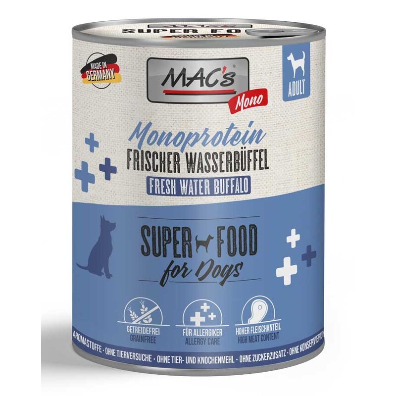 MAC's Dog Mono Wasserbüffel 800 g (6,24 € pro 1 kg) von MAC's