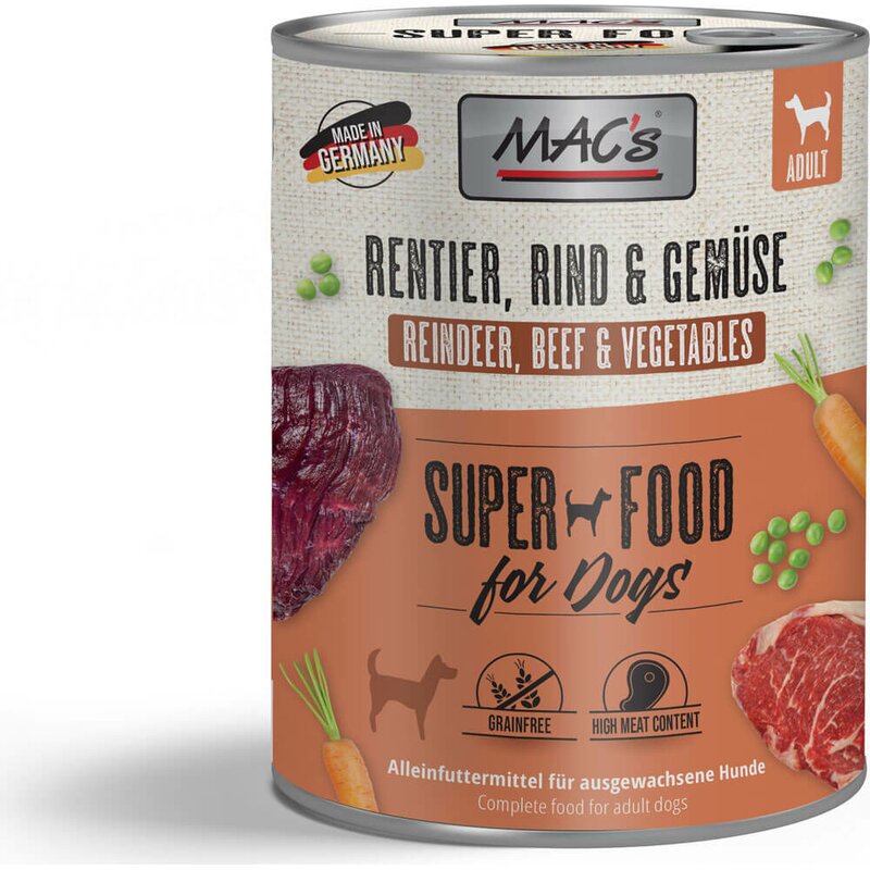 MAC's Dog Rentier, Rind & Gem�se - 800 g (4,49 € pro 1 kg) von MAC's