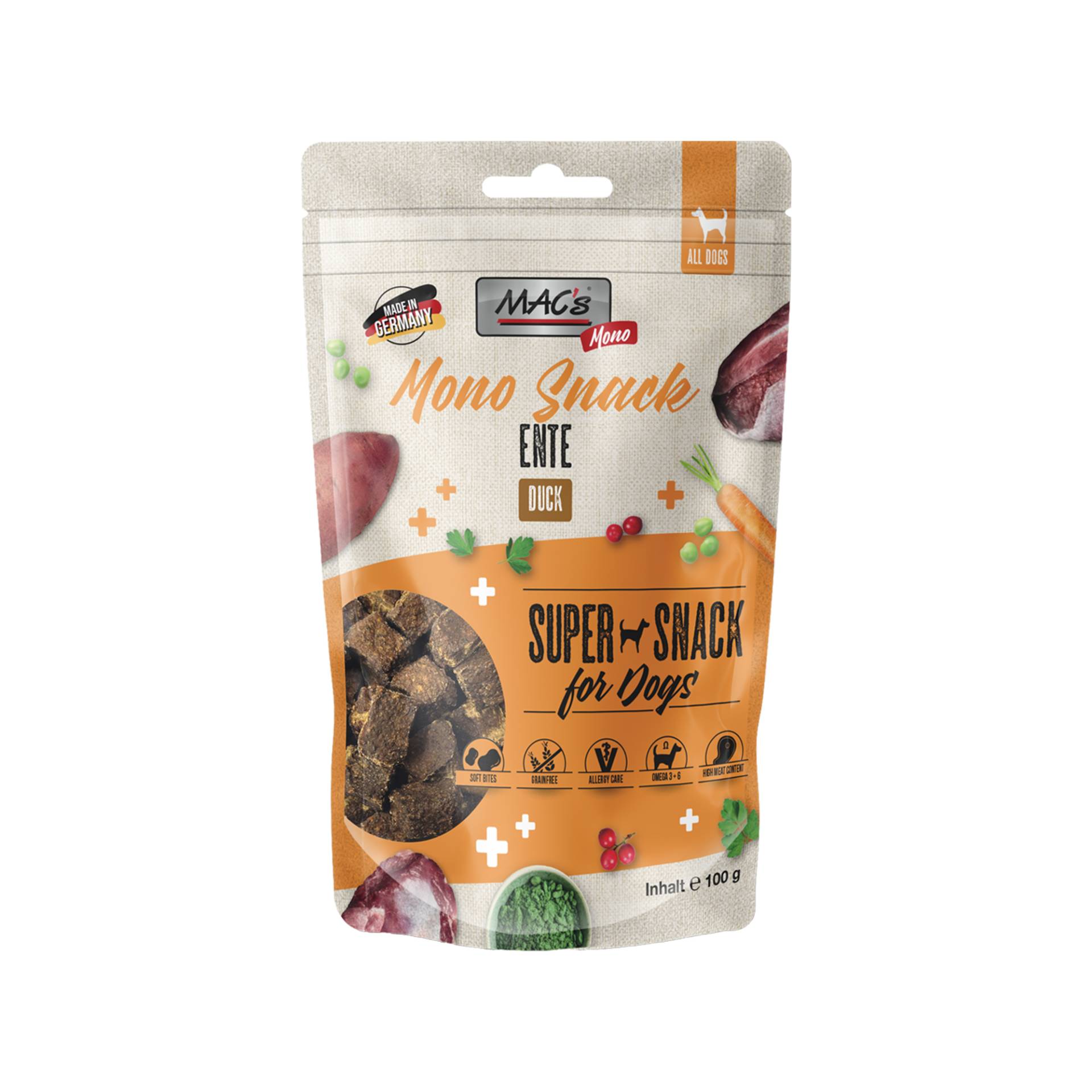 MAC's Dog Snack Monoprotein - Ente - 9 x 100 g von MAC's