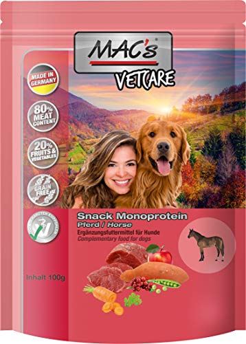 Mac's Hundefutter getreidefrei Mono Snack Pferd, 3er Pack (3 x 100 g) von MAC's
