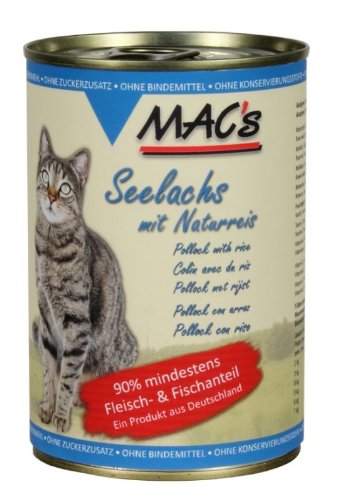 MAC's Katzenfutter Seelachs & Naturreis 12 X 400 g von MAC's