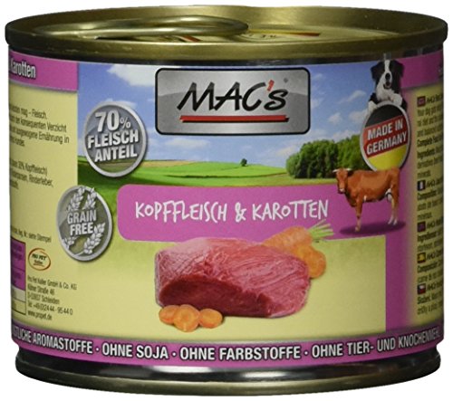 Mac'S Kopffleisch & Karotten, 6Er Pack (6 X 200 G) , G (6Er Pack) von MAC's