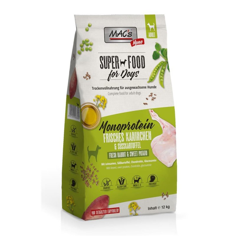 MAC's Mono Kaninchen Hundefutter - 12 kg (5,17 € pro 1 kg) von MAC's