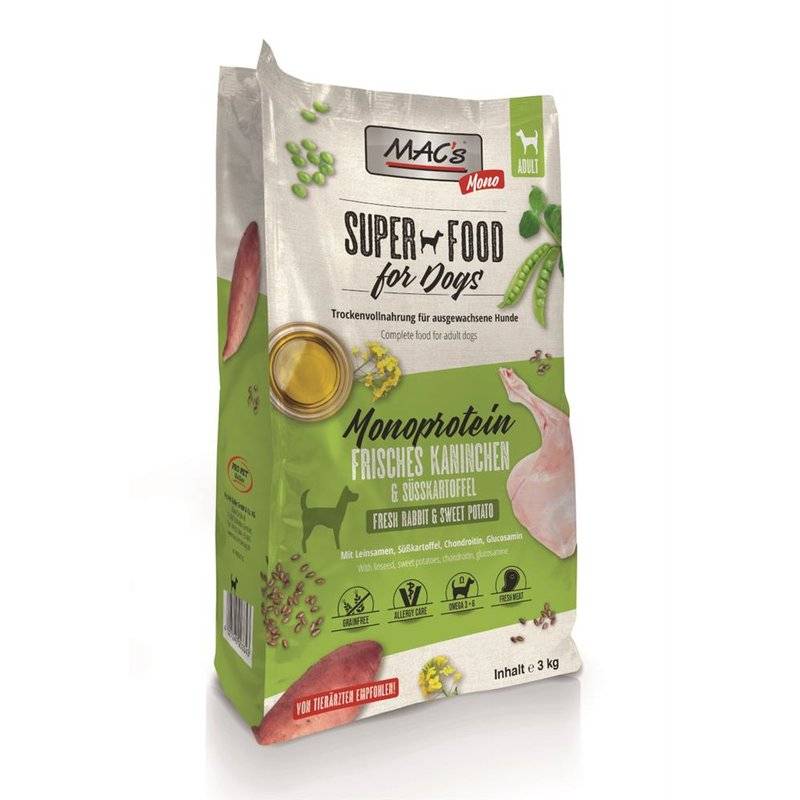 MAC's Mono Kaninchen Hundefutter - 3 kg (7,66 € pro 1 kg) von MAC's