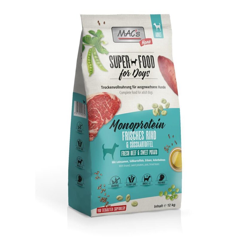 MAC's Mono Rind Hundefutter - 12 kg (Verpackung beschädigt) (3,83 € pro 1 kg) von MAC's