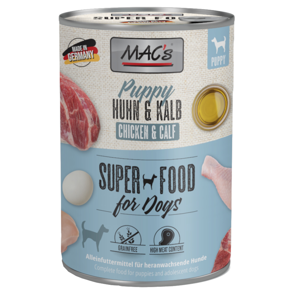 MAC's Puppy Superfood 6 x 400 g - Huhn & Kalb MAC's Puppy Superfood 6 x 400 g - Huhn & Kalb von MAC's