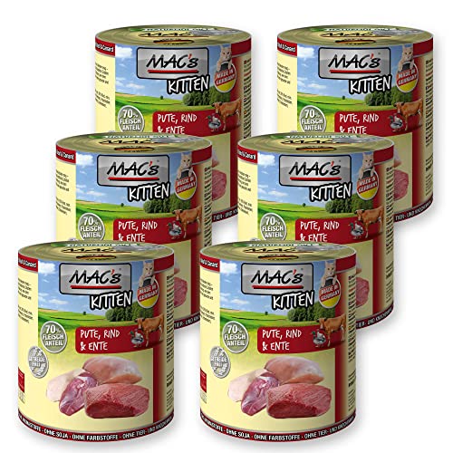 MACs Cat Kitten Pute, Rind & Ente Getreidfrei 800g Größe 6 x 800g MACs Cat Kitten Pute, Rind & Ente Getreidfrei 800g Größe 6 x 800g von MAC's