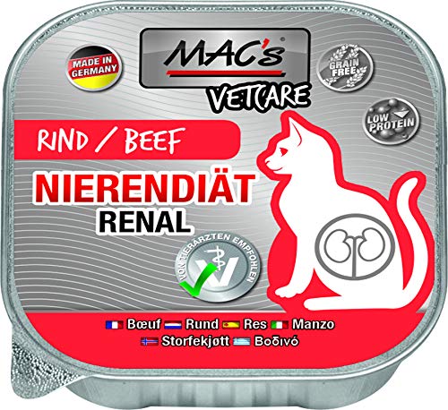 MACs Cat Vetcare Nierendiät Rind 100g für Katzen 16er Pack (16 x 100g) von Mac's