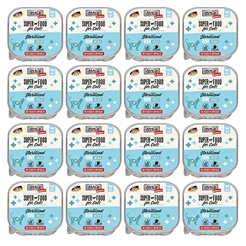 MACs Cat Vetcare Sterilized Huhn 100g für Katzen 16er Pack (16 x 100g) von MAC's