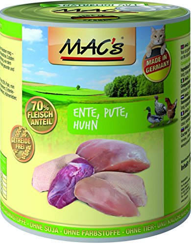 MAC's Cat Ente, Pute & Huhn (getreidefrei) 6 x 800 g MAC's Cat Ente, Pute & Huhn (getreidefrei) 6 x 800 g von MAC's