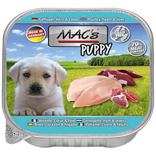 Mac's Hundefutter getreidefrei Puppy Geflügel, Herz & Leber, 150 g von MAC's