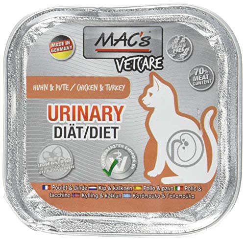 Mac's Katzenfutter getreidefrei Vetcare Urinary Huhn & Pute, 100 g, (16X100g) von MAC's